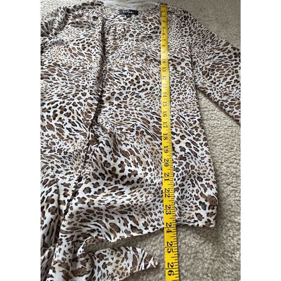 Lulus Vivaldi Taupe Leopard Print Sheer Tie-Front Top Women’s Size Small NWOT - Picture 8 of 10